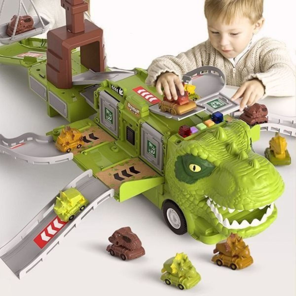 DinoRacer Dinosaurier Truck 2-in-1 für Kinder | Für kleine Dino-Fans