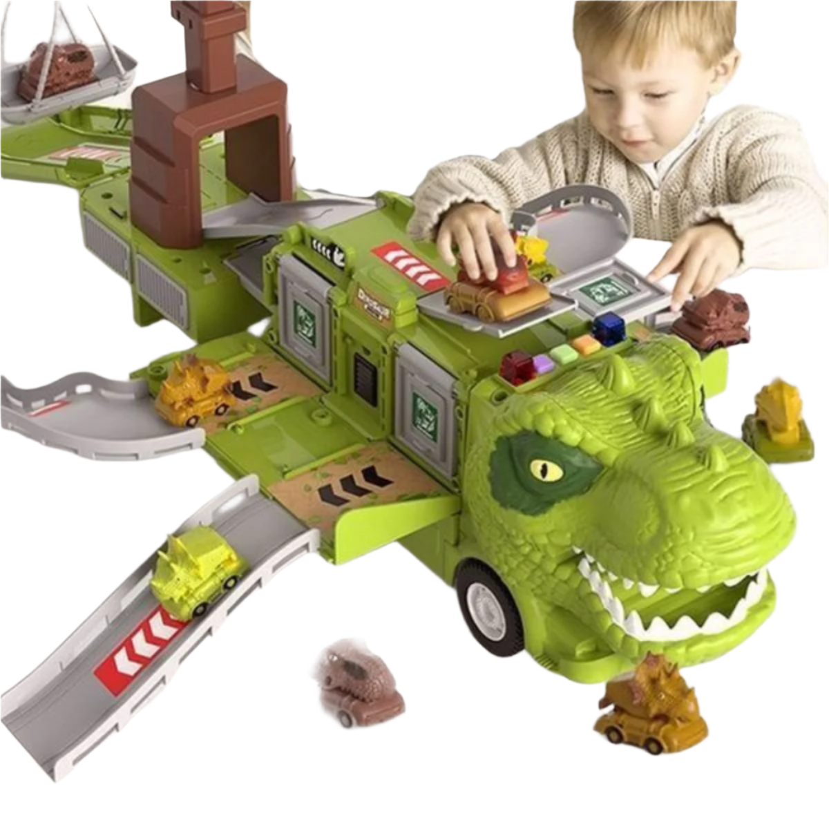 DinoRacer Dinosaurier Truck 2-in-1 für Kinder | Für kleine Dino-Fans
