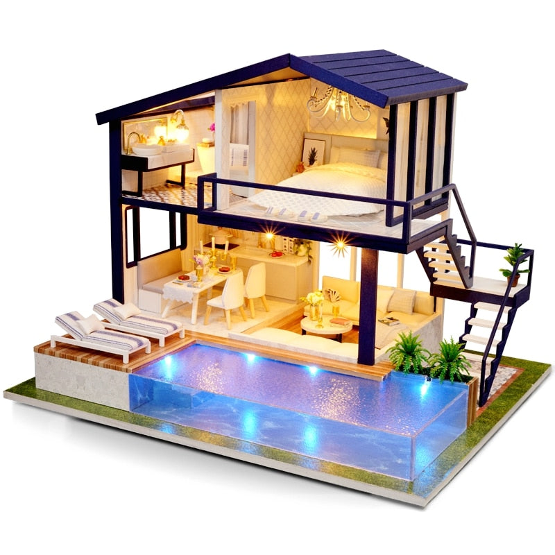 DIY Miniaturhaus Bausatz mit LED | Modellbau Puppenhaus