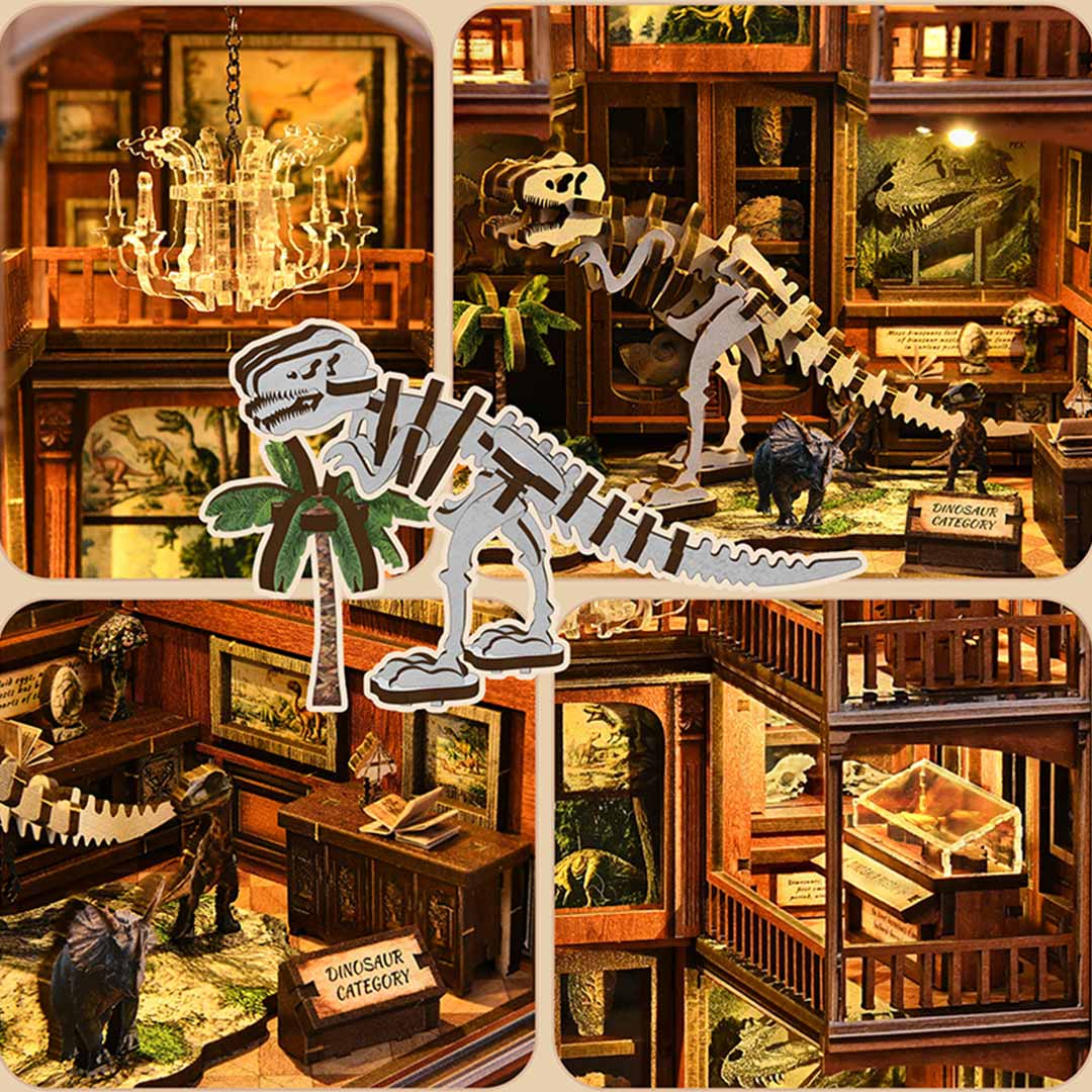 Fossil Museum DIY Wooden Book Nook Shelf Insert Fifijoy