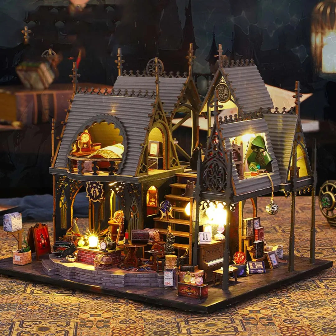 Luna Magic House DIY Wooden Dollhouse Kit Fifijoy