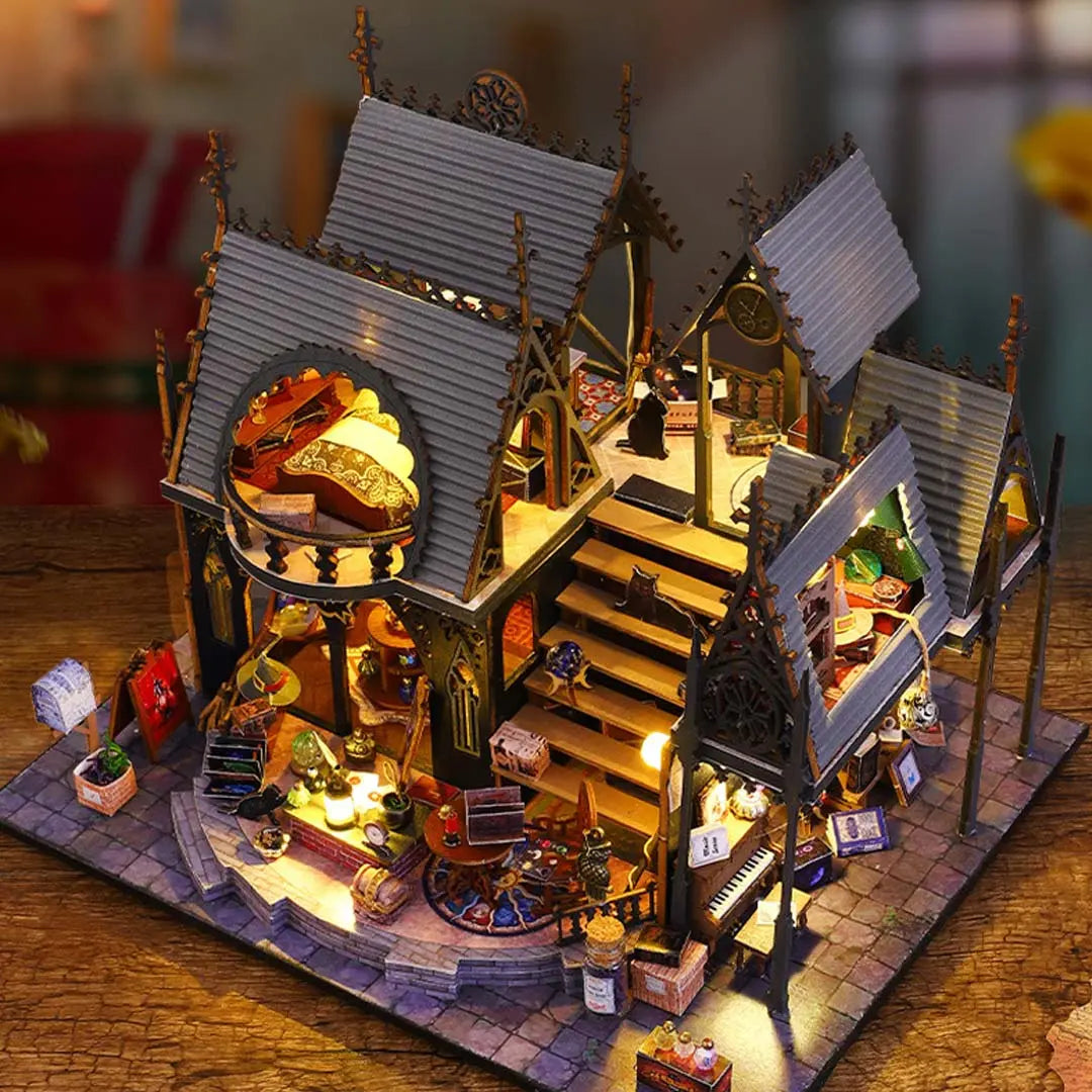 Luna Magic House DIY Wooden Dollhouse Kit Fifijoy