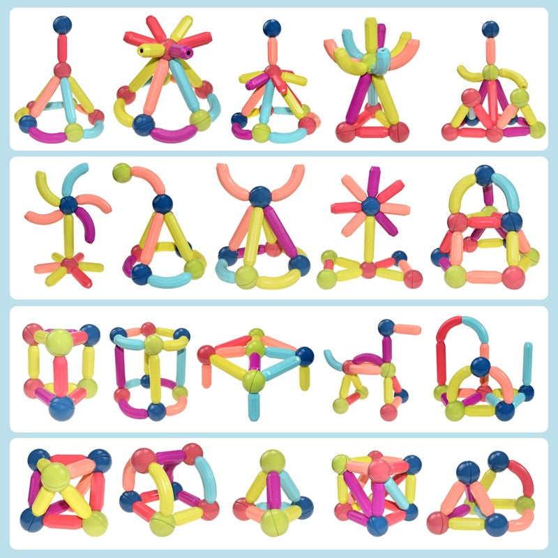 Magnetische Bausteine für Kinder | Buntes Magnet-Bauset