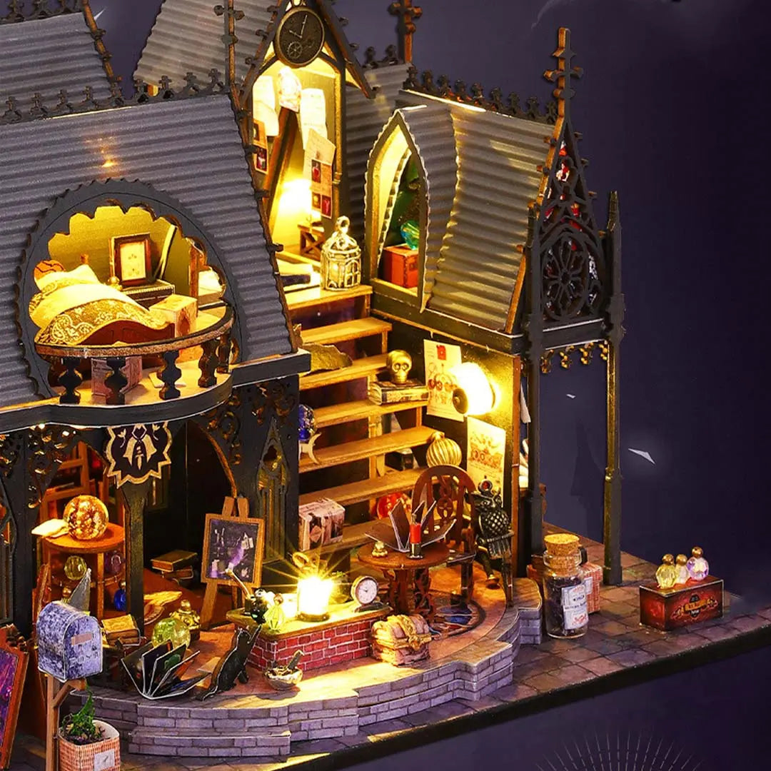 Luna Magic House DIY Wooden Dollhouse Kit Fifijoy