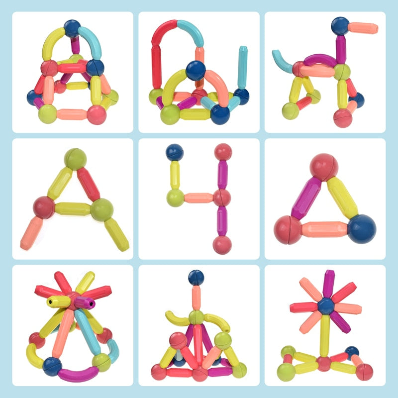 Magnetische Bausteine für Kinder | Buntes Magnet-Bauset