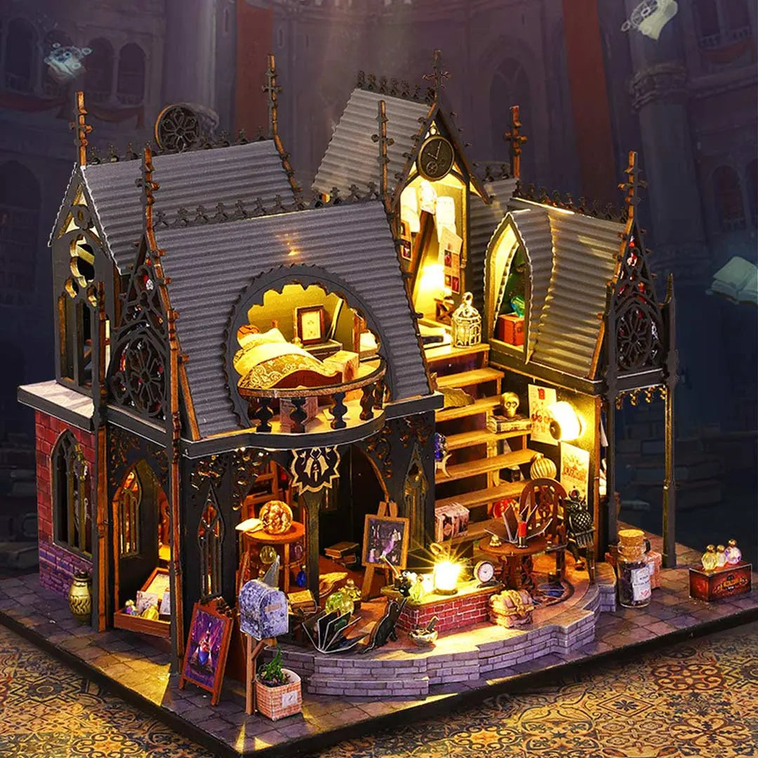 Luna Magic House DIY Wooden Dollhouse Kit Fifijoy