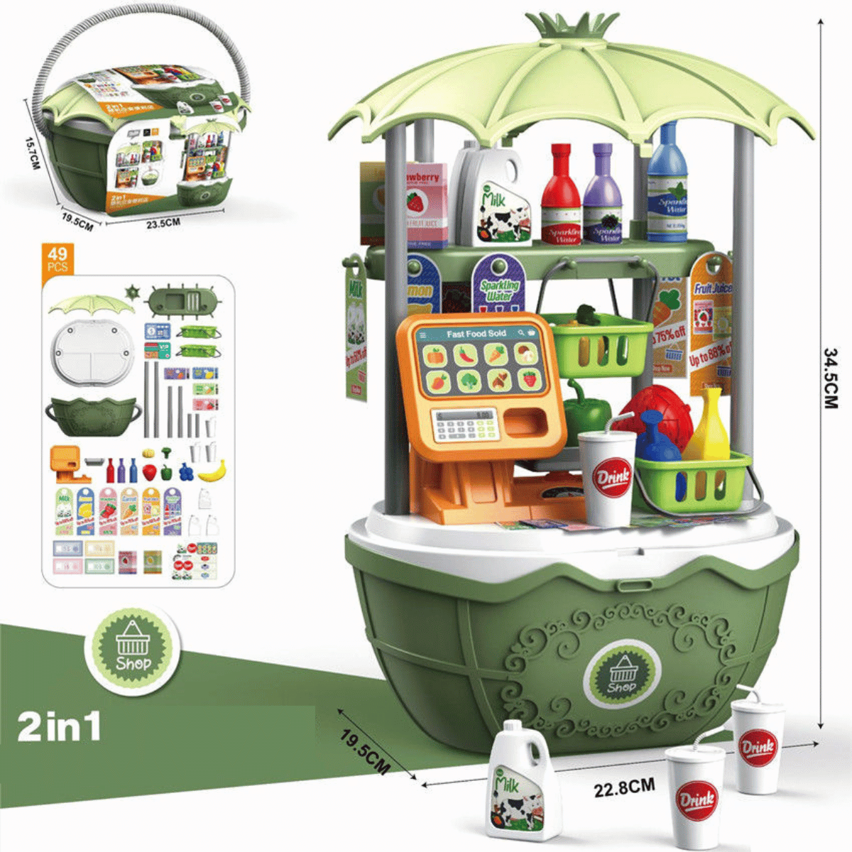 Eisdielen-Spielset für Kinder | Rollenspiel Eisladen