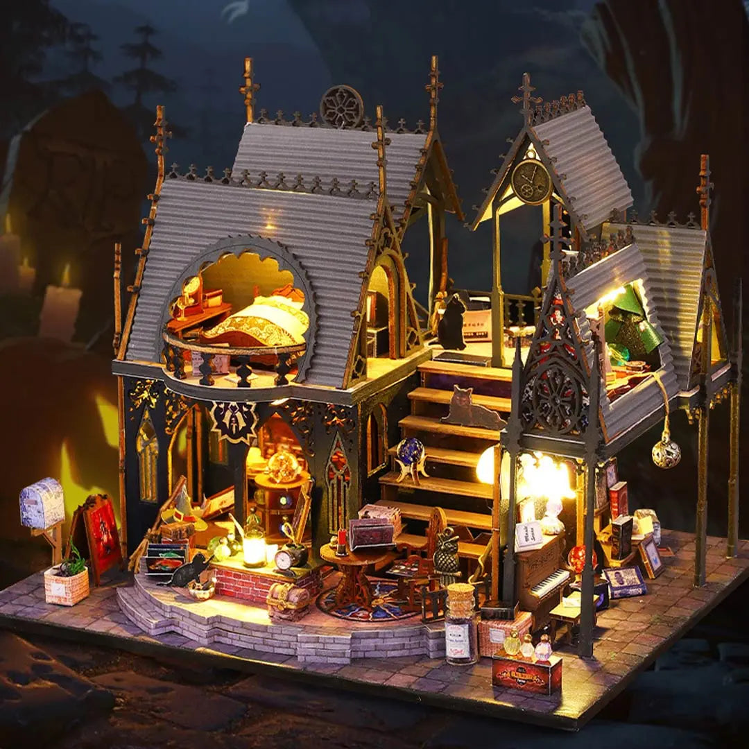 Luna Magic House DIY Wooden Dollhouse Kit Fifijoy