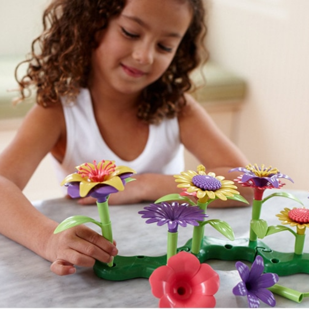 Blumen-Bauset für Kinder | Kreatives Steckspiel Blumengarten