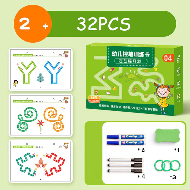 Kinder-Nachzeichnungs-Übungsbuch | Fördert spielerisches Lernen und motorische Fähigkeiten – Spiel- und Lernspaß