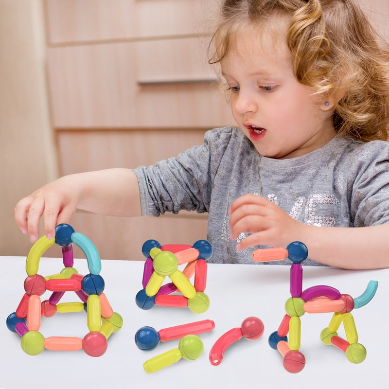 Magnetische Bausteine für Kinder | Buntes Magnet-Bauset