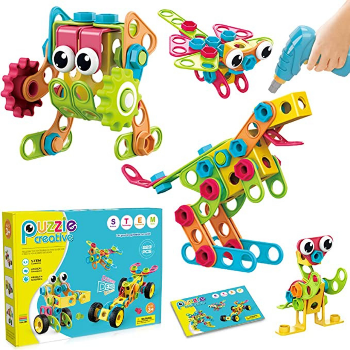 STEM Bauset mit Bohrer für Kinder | Constructo Bausteine