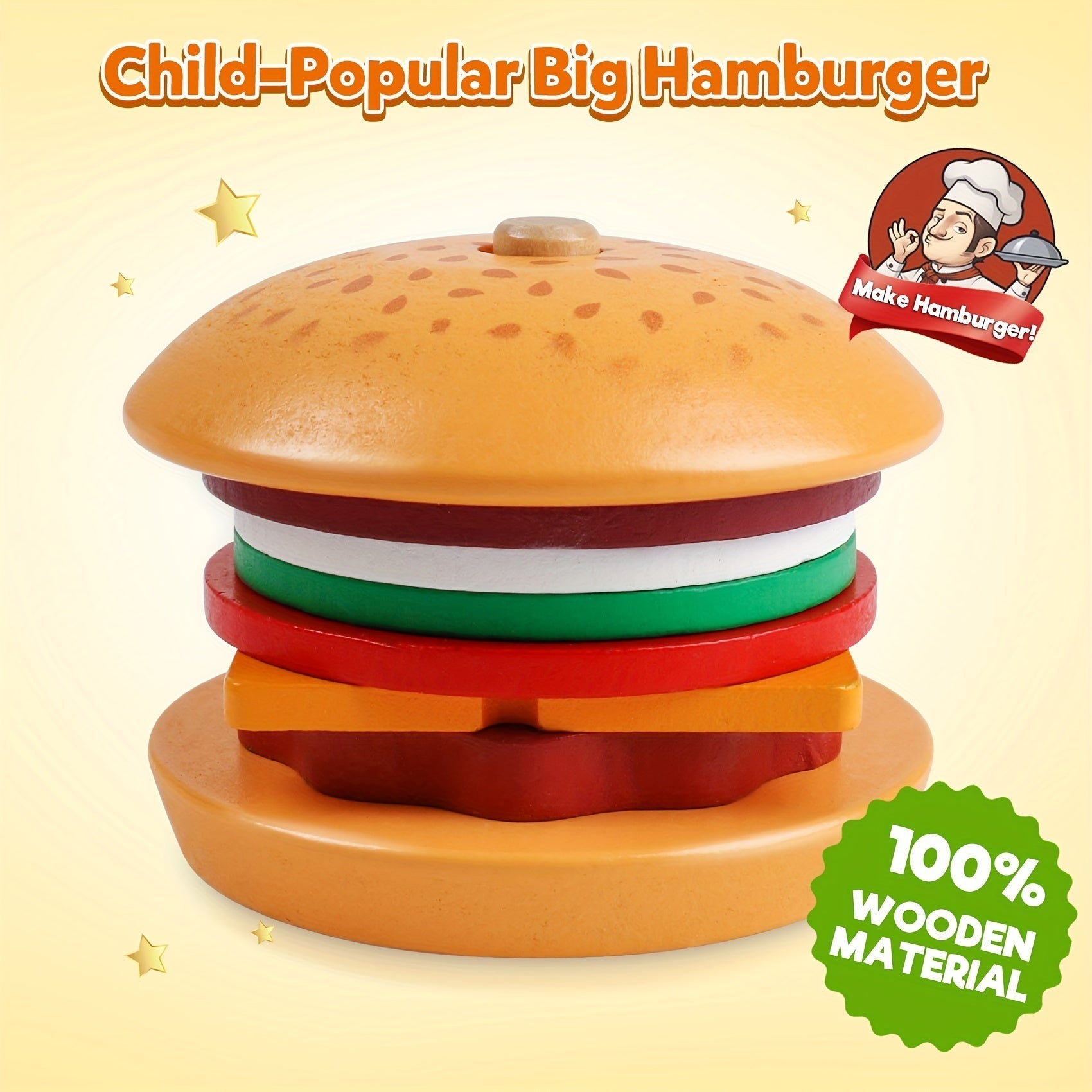 Stapelspielzeug Burger aus Holz | Montessori für Kinder