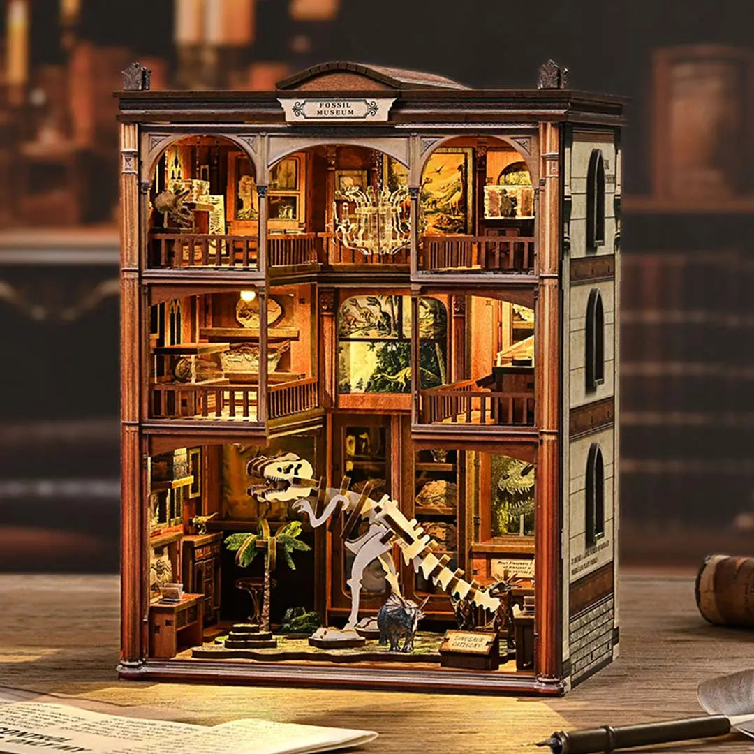 Fossil Museum DIY Wooden Book Nook Shelf Insert Fifijoy