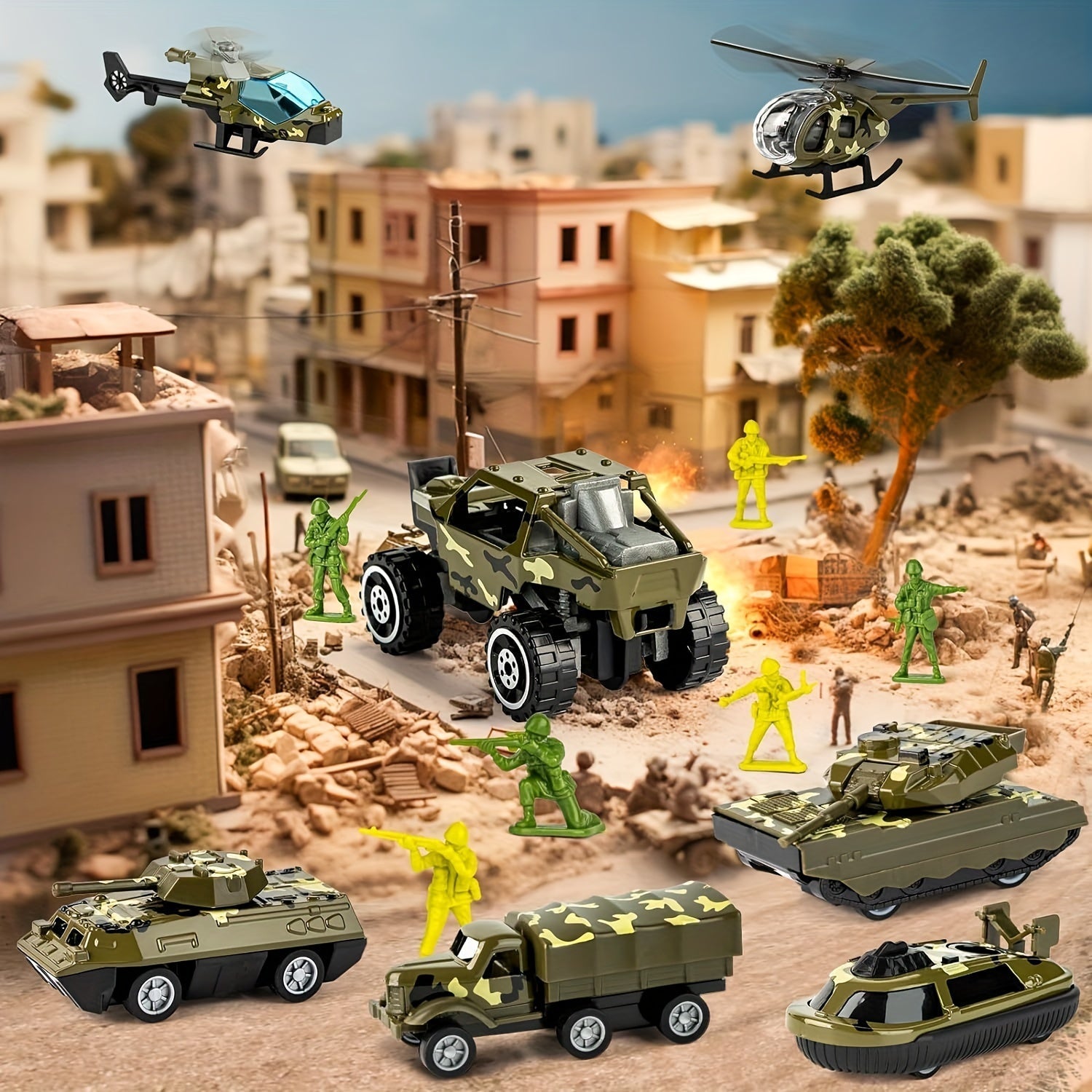MiniTroopers Militär-Spielset mit Fahrzeugen für Kinder | Fördert fantasievolles Rollenspiel