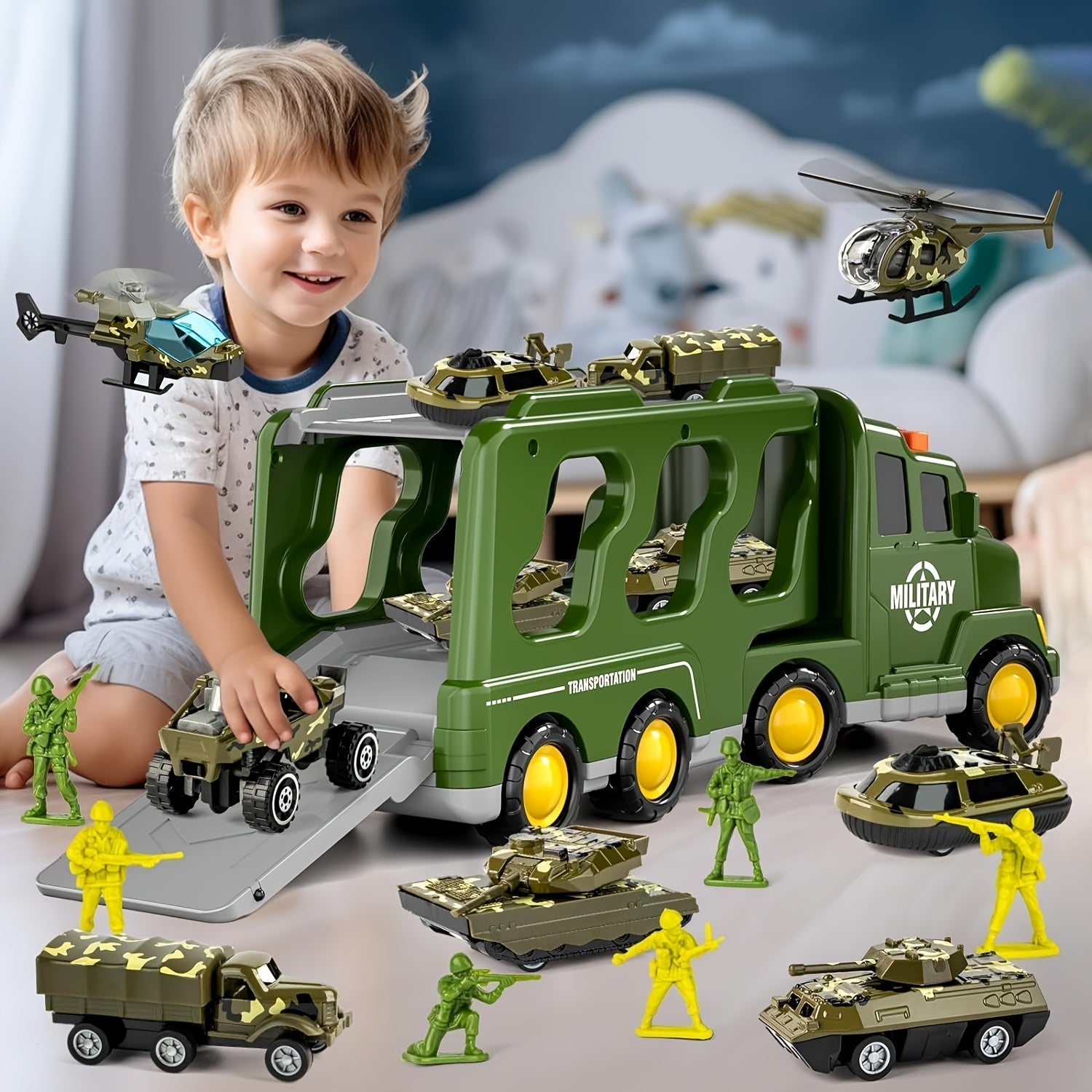 MiniTroopers Militär-Spielset mit Fahrzeugen für Kinder | Fördert fantasievolles Rollenspiel