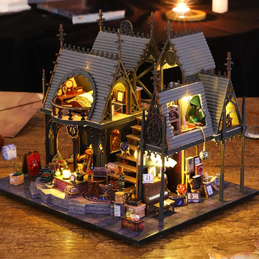 Luna Magic House DIY Wooden Dollhouse Kit Fifijoy