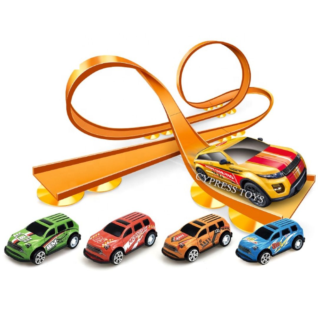 Flexible Autorennbahn 4,5 m für Kinder | Biegbare Rennstrecke SpeedyTrack