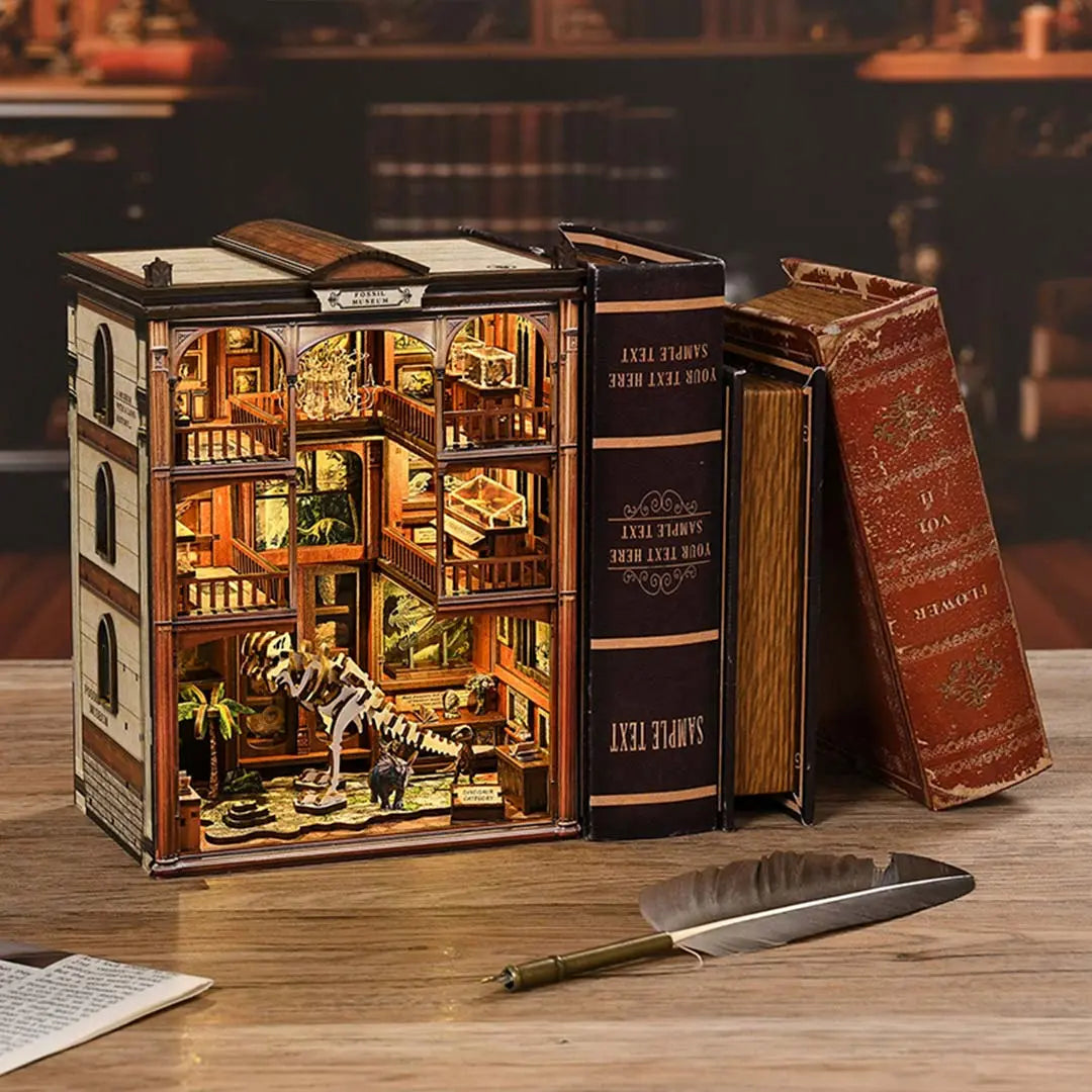 Fossil Museum DIY Wooden Book Nook Shelf Insert Fifijoy