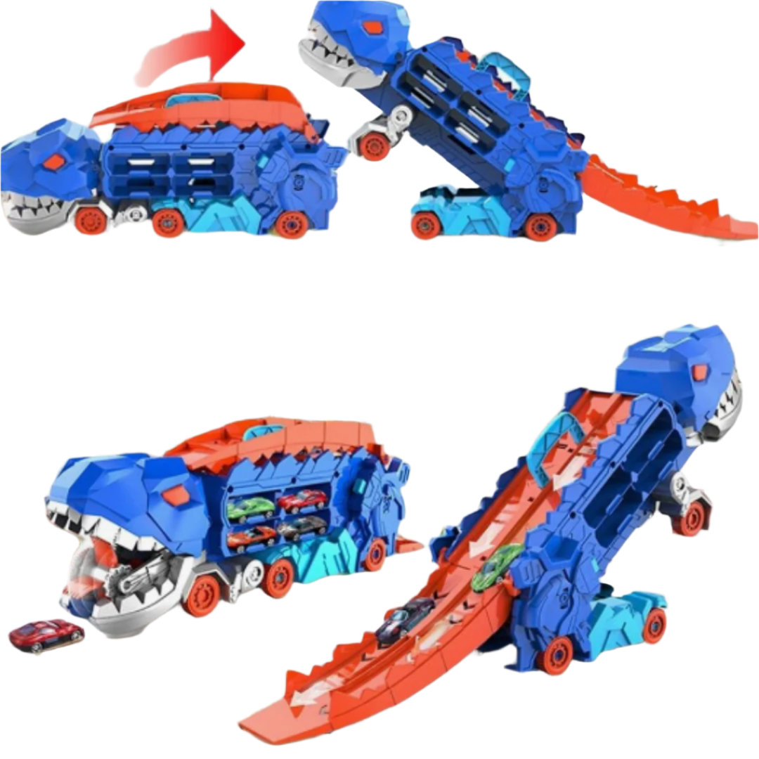 Jurassic-Transporter | Ultimatives Spielerlebnis mit Rennwagen - Transformierbarer Dinosaurier-LKW