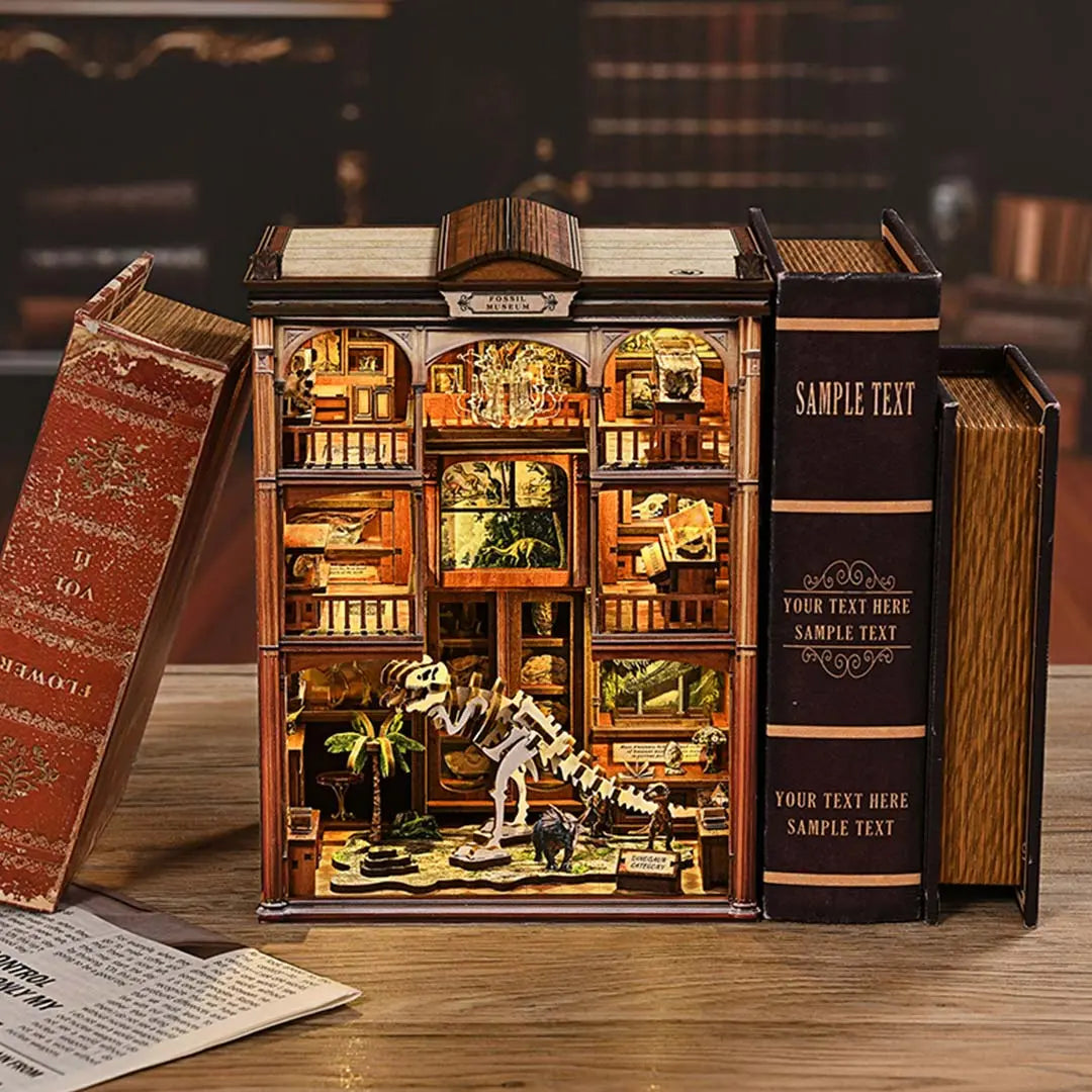 Fossil Museum DIY Wooden Book Nook Shelf Insert Fifijoy