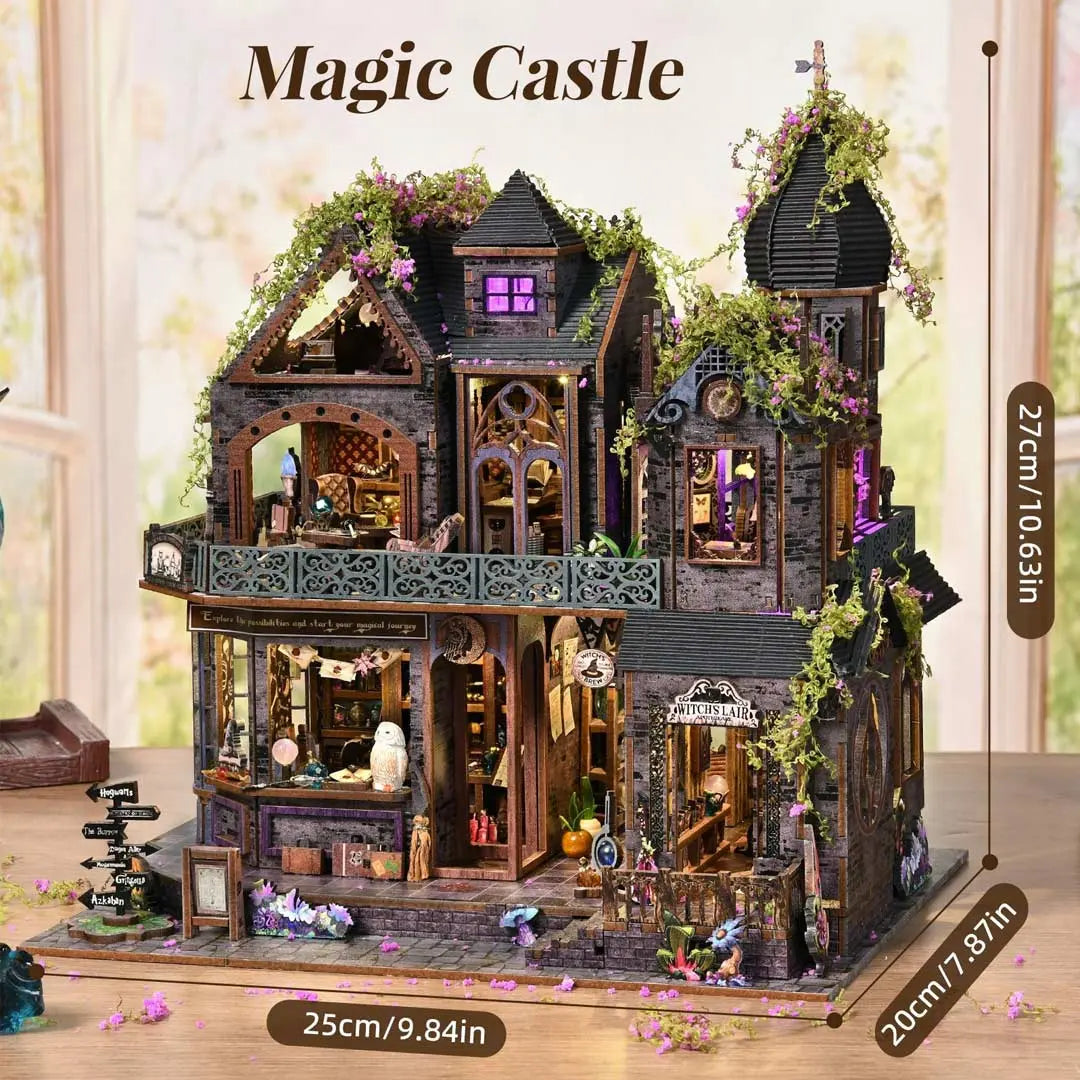 Magic Castle DIY Miniature Dollhouse Kit Fifijoy