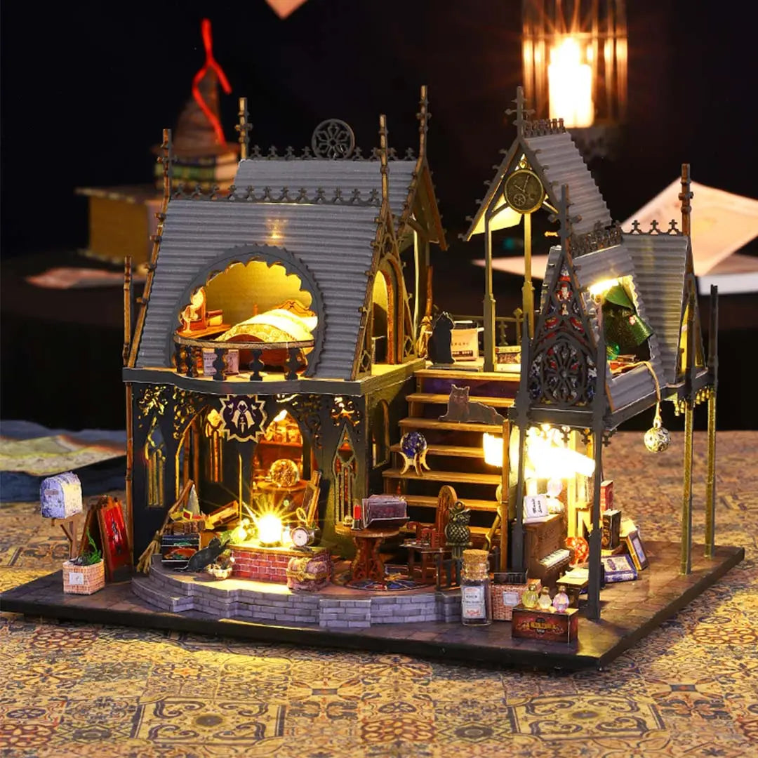 Luna Magic House DIY Wooden Dollhouse Kit Fifijoy
