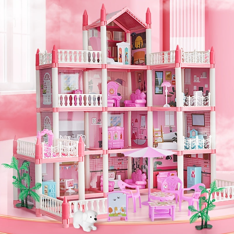 Großes Puppenhaus mit 11 Zimmern | Möbliert für Kinder