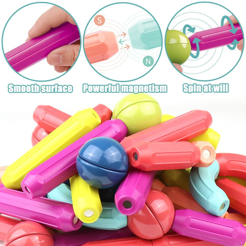 Magnetische Bausteine für Kinder | Buntes Magnet-Bauset