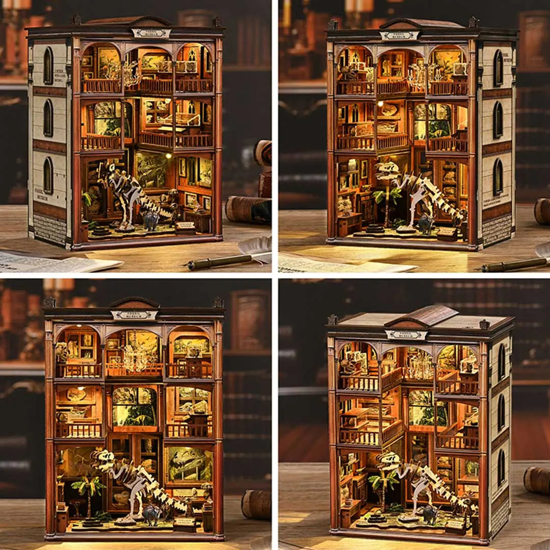 Fossil Museum DIY Wooden Book Nook Shelf Insert Fifijoy
