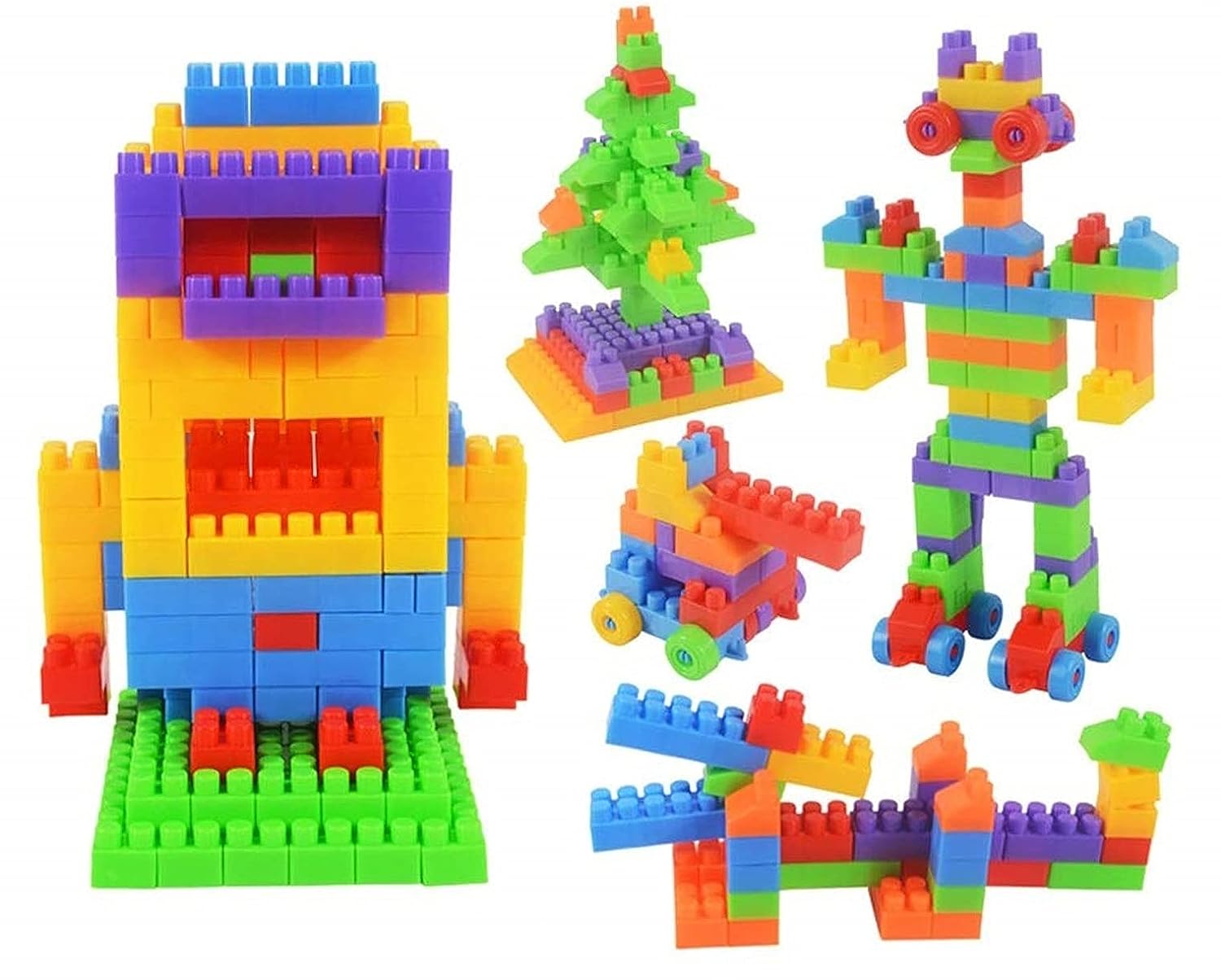 Bausteine mit Rädern für Kinder | DIY Steck-Bauset BlockiPlay