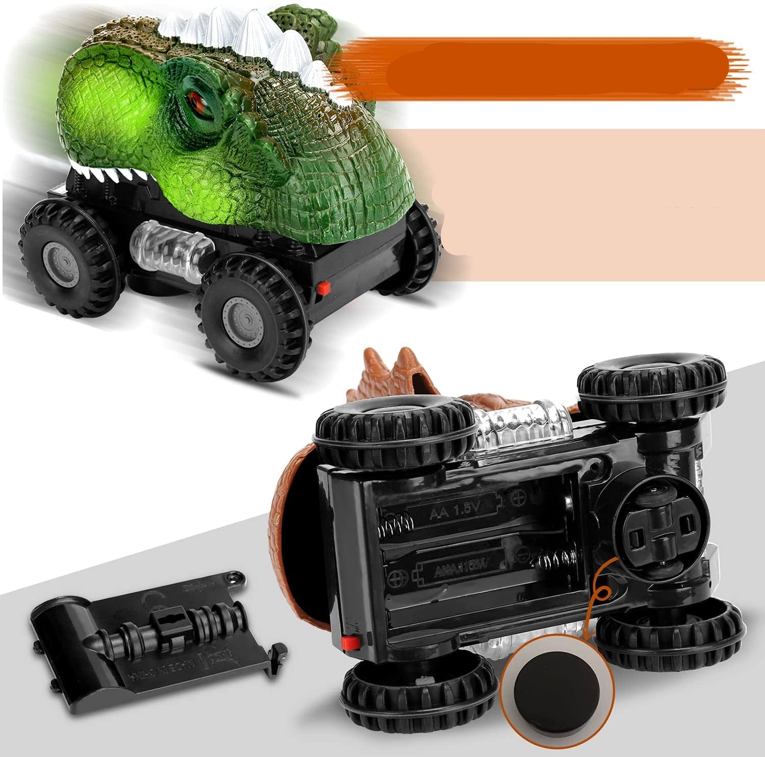 DinoRacers | Brüllende Aktion – Elektrisches Dinosaurierauto mit Licht und Sound