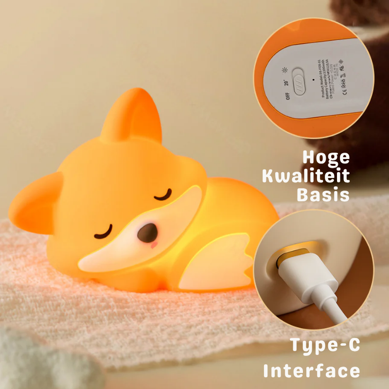 FoxGlow Fuchs-Nachtlicht für Kinder | USB-C, dimmbar | SpielTopia
