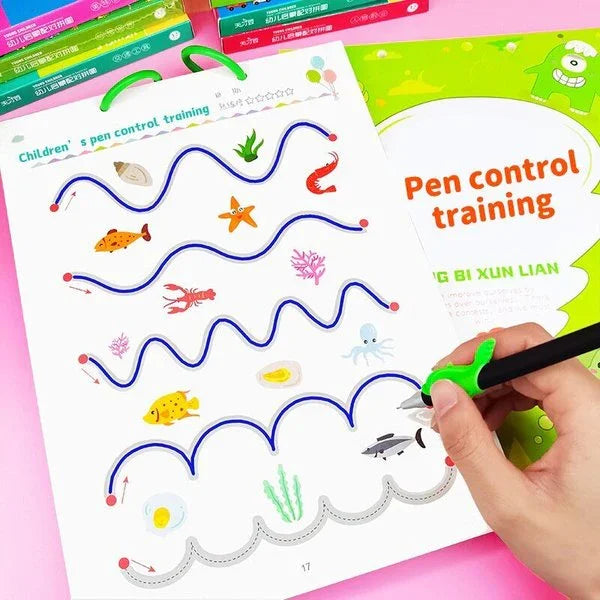 Kinder-Nachzeichnungs-Übungsbuch | Fördert spielerisches Lernen und motorische Fähigkeiten – Spiel- und Lernspaß