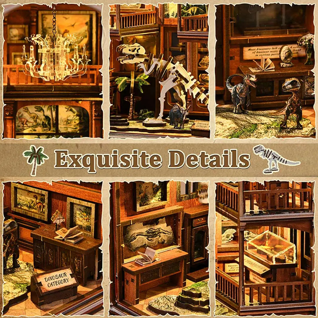 Fossil Museum DIY Wooden Book Nook Shelf Insert Fifijoy