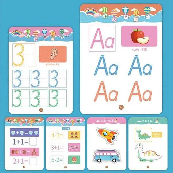 Kinder-Nachzeichnungs-Übungsbuch | Fördert spielerisches Lernen und motorische Fähigkeiten – Spiel- und Lernspaß
