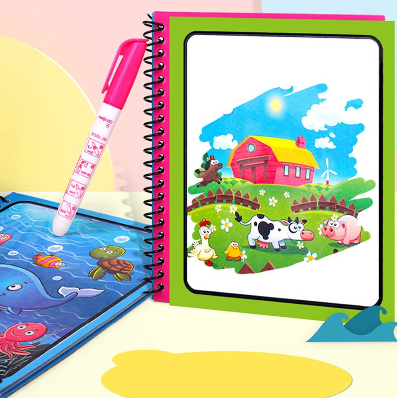 Magisches Wasser-Malbuch | Fördert Kreativität und Spielspaß - Ausmalen mit Wasser
