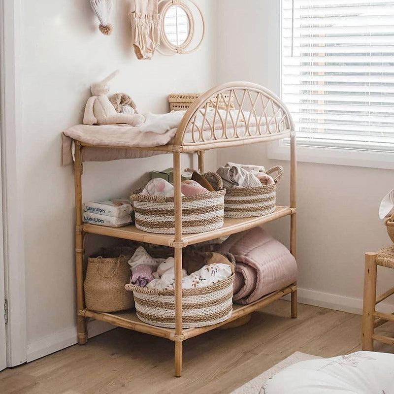 Kinderregal Rattan mit 3 Ebenen