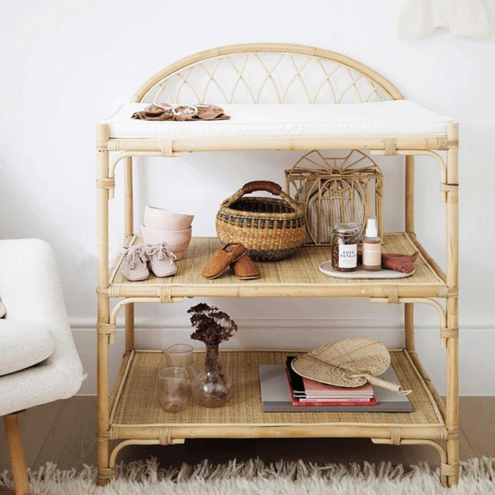 Kinderregal Rattan mit 3 Ebenen