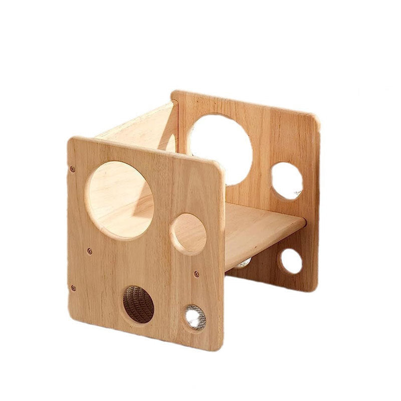 Kleines Kindertisch-Stuhl-Set aus Kiefernholz