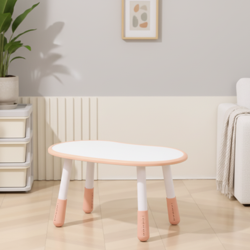 Ovaler Kindertisch in Blau oder Rosa