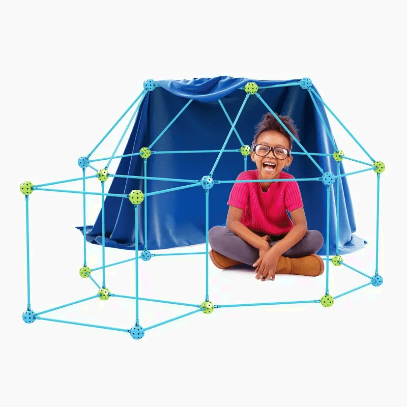 Fort-Bauset für Kinder | 150-teiliges Konstruktionsset für drinnen & draußen