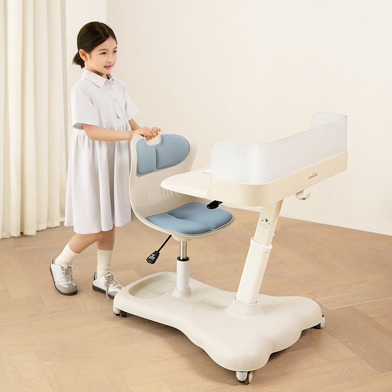 Kinderschreibtisch-Set mit Rollen und neigbarer Platte