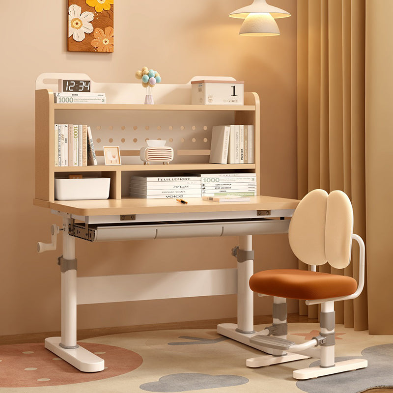 Kinderschreibtisch-Set mit Handkurbel und Regal