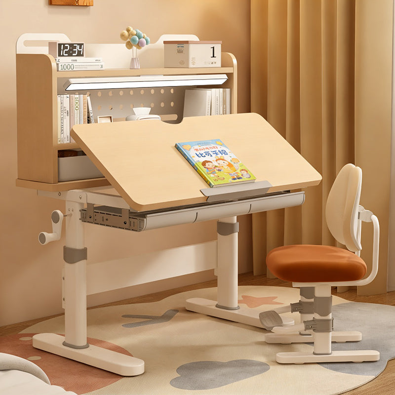 Kinderschreibtisch-Set mit Handkurbel und Regal