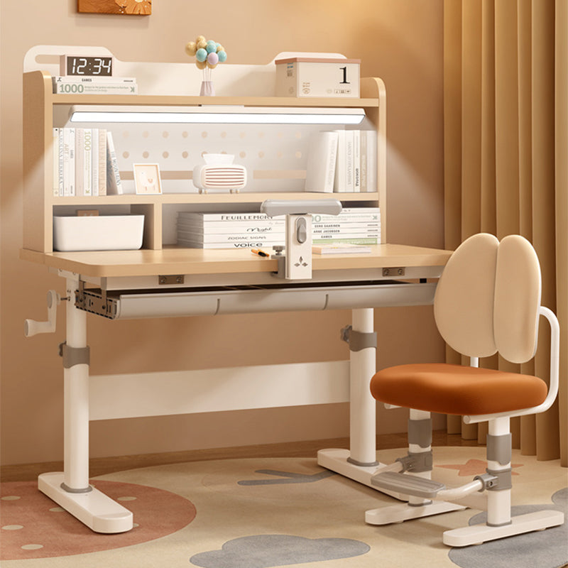 Kinderschreibtisch-Set mit Handkurbel und Regal