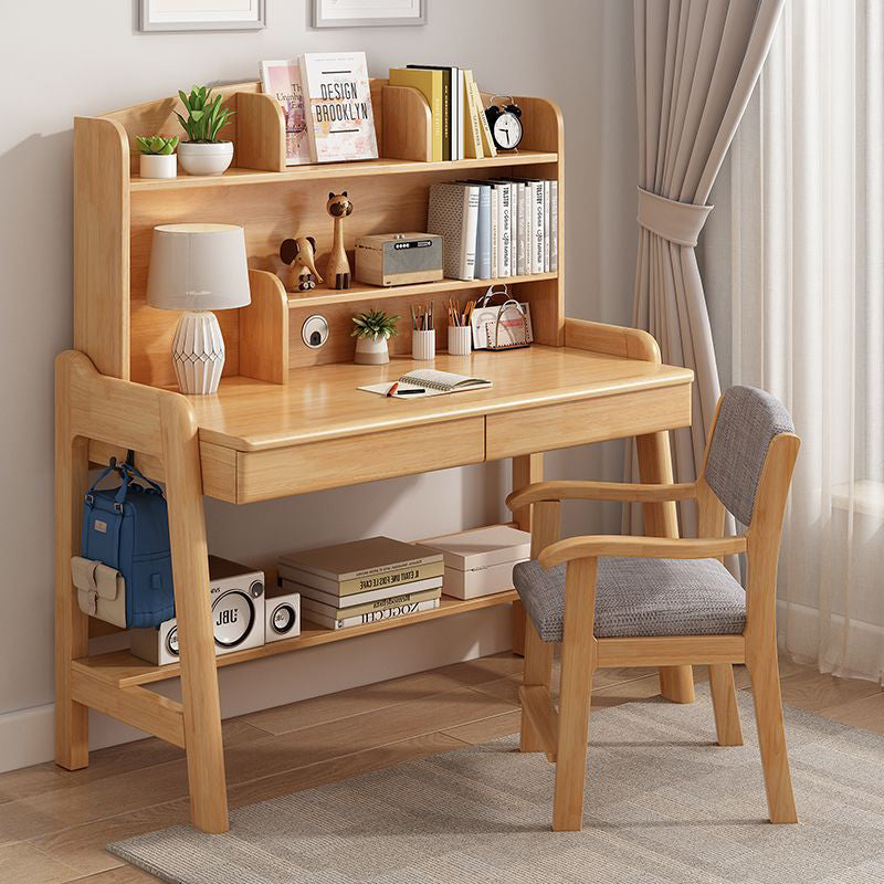 Kinderschreibtisch mit Aufsatzregal und 2 Schubladen