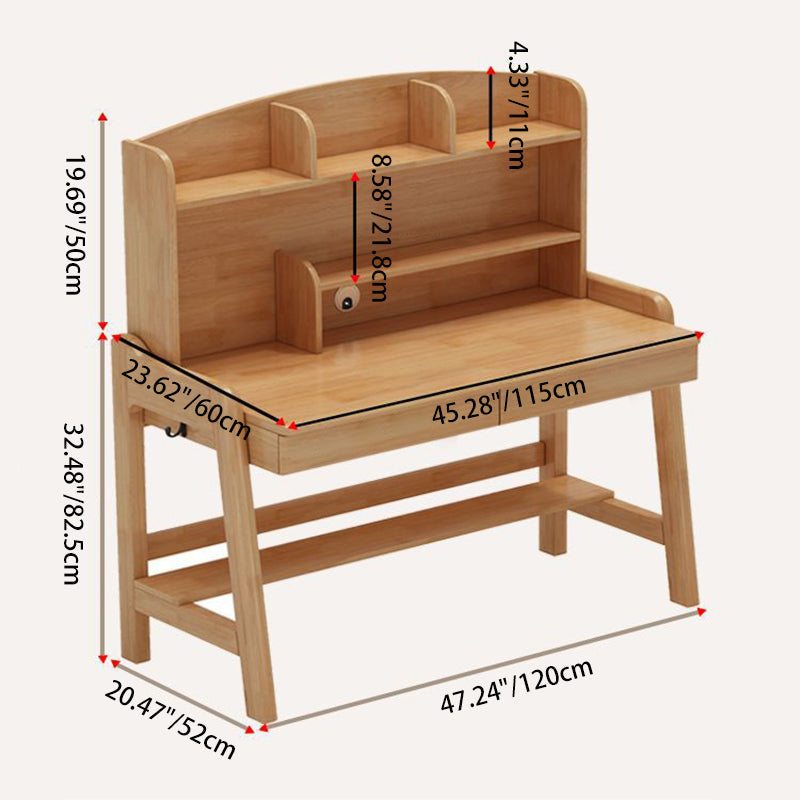 Kinderschreibtisch mit Aufsatzregal und 2 Schubladen