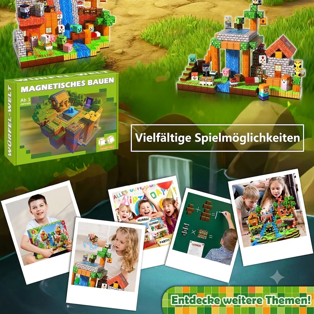 Magnetische Bausteine Set – STEM Konstruktionswürfel für Kinder | SpielTopia