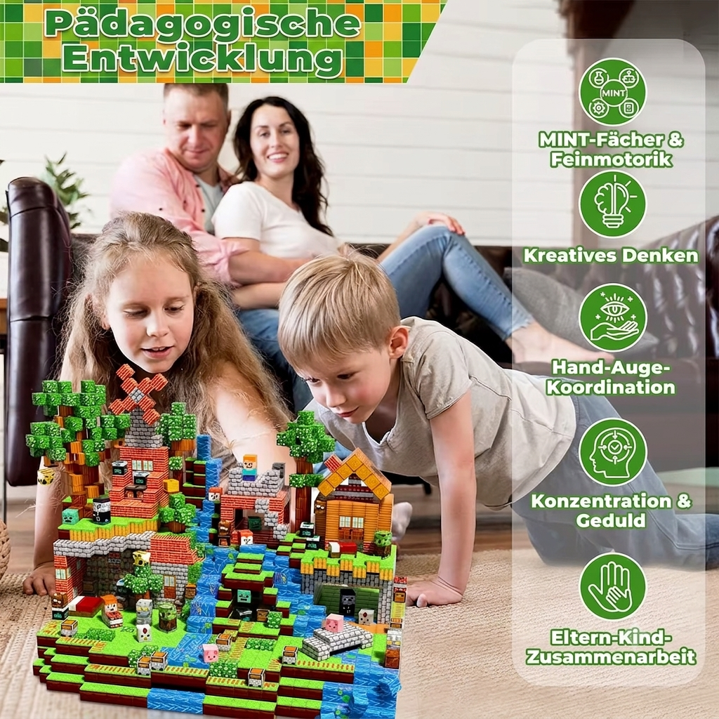 Magnetische Bausteine Set – STEM Konstruktionswürfel für Kinder | SpielTopia